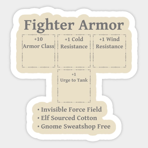 Fighter Armor: Role Playing DND 5e Pathfinder RPG Tabletop RNG Sticker by rayrayray90